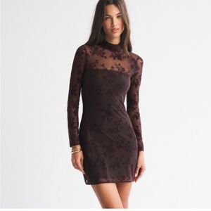 A&F built in bra backless brown dress